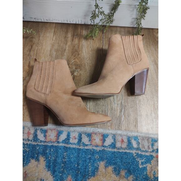 Aldo Leather Pointed Toe Suede Camel Boots 8.5 - Picture 10 of 11